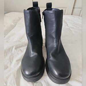 Lucky Brand Candre Black Zip Ankle Moto Boots Womens Size 11